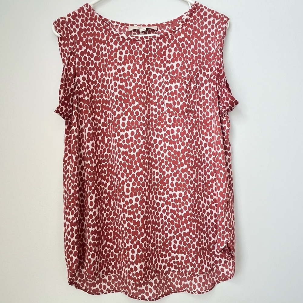 LOFT Polka Dot Camisole Tank Top in Red and White Size Small